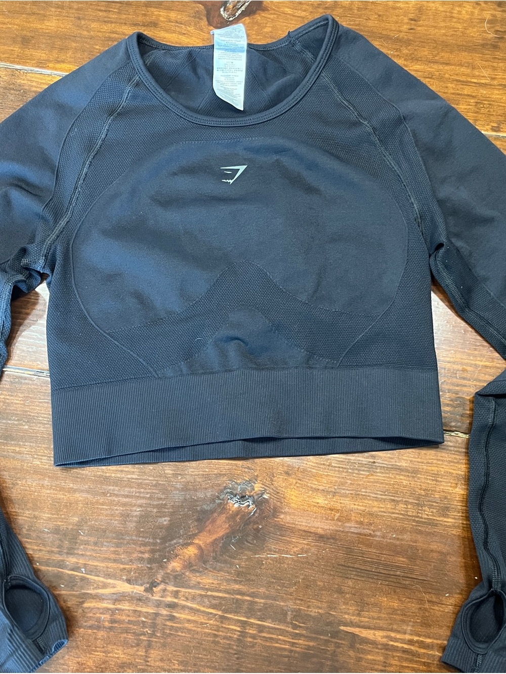 Gymshark Black Long Sleeve Seamless Crop Top